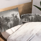 Dogs on a boat black and white canine photograph portrait - photographs - photography Pillow Sham Gallery Image 2