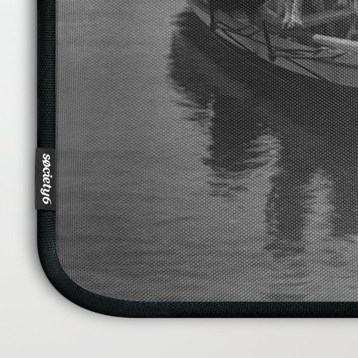 Dogs on a boat black and white canine photograph portrait - photographs - photography Laptop Sleeve Gallery Image 3