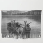 Dogs on a boat black and white canine photograph portrait - photographs - photography Wall Hanging Gallery Image 1