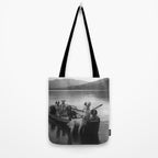 Dogs on a boat black and white canine photograph portrait - photographs - photography Tote Bag Gallery Image 2