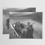 Dogs on a boat black and white canine photograph portrait - photographs - photography Placemat Gallery Image 1