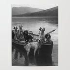 Dogs on a boat black and white canine photograph portrait - photographs - photography Poster Gallery Image 4