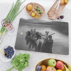 Dogs on a boat black and white canine photograph portrait - photographs - photography Cutting Board Gallery Image 2