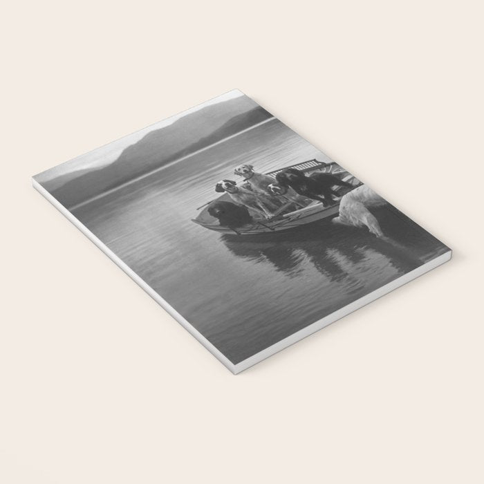 Dogs on a boat black and white canine photograph portrait - photographs - photography Notebook Gallery Image 3
