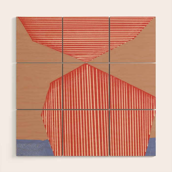 Modern Line Shape Wood Wall Art Gallery Image 1