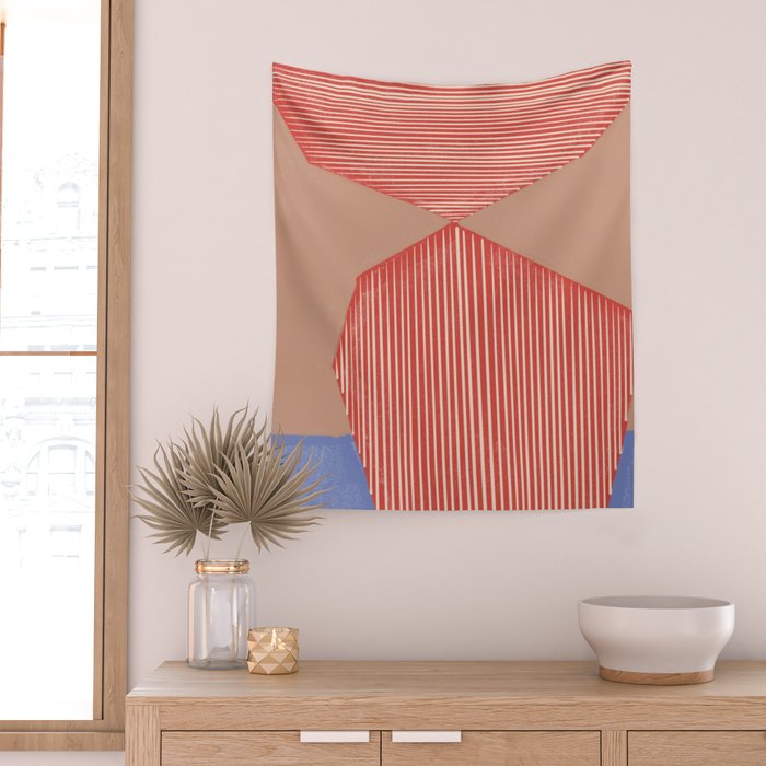 Modern Line Shape Wall Tapestry Gallery Image 2