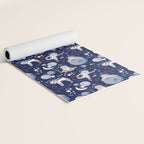 Best Space To Be // navy blue background indigo moons and cute astronauts sloths Yoga Mat Gallery Image 2