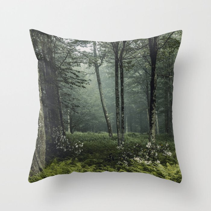 Forest Melody - Appalachian Mountains  Throw Pillow Gallery Image 1