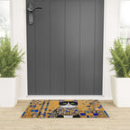 Gustav Klimt Style Tuxedo Cat with Geometric Patterns Welcome Mat Gallery Image 3