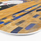 Gustav Klimt Style Tuxedo Cat with Geometric Patterns Bath Mat Gallery Image 3
