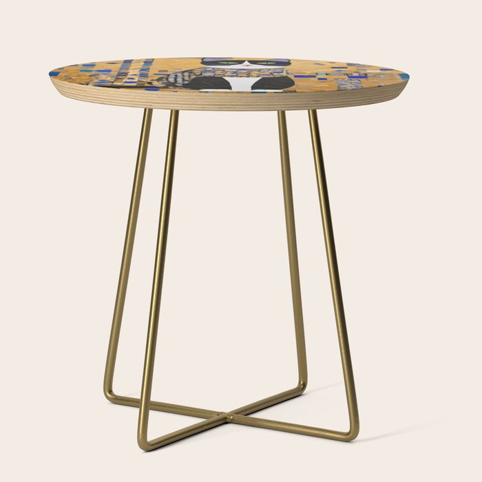 Gustav Klimt Style Tuxedo Cat with Geometric Patterns Side Table Gallery Image 1