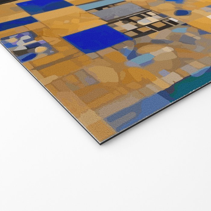Gustav Klimt Style Tuxedo Cat with Geometric Patterns Welcome Mat Gallery Image 2