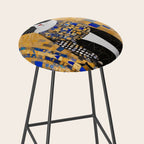 Gustav Klimt Style Tuxedo Cat with Geometric Patterns Stool Gallery Image 2