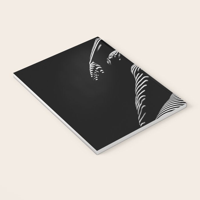 0077s-DJA Abstract Photograph of Seated Woman Striped by Light and Shade Notebook Gallery Image 3