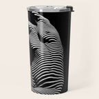 0077s-DJA Abstract Photograph of Seated Woman Striped by Light and Shade Travel Mug Gallery Image 2