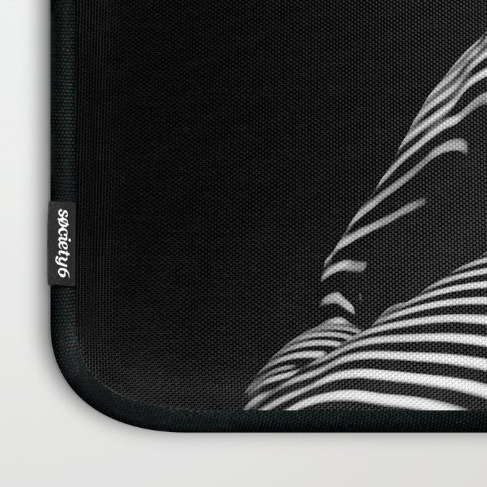 0077s-DJA Abstract Photograph of Seated Woman Striped by Light and Shade Laptop Sleeve Gallery Image 3