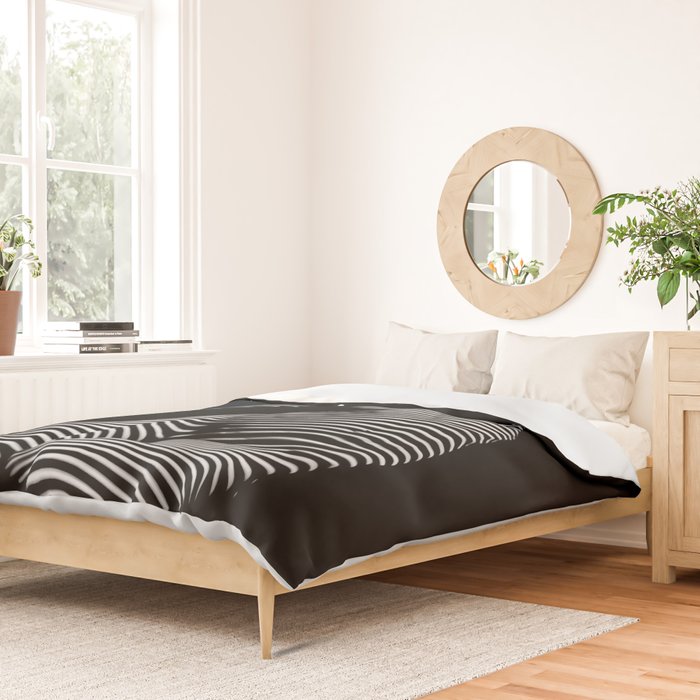 0077s-DJA Abstract Photograph of Seated Woman Striped by Light and Shade Duvet Cover Gallery Image 2