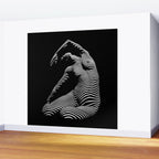0077s-DJA Abstract Photograph of Seated Woman Striped by Light and Shade Wall Mural Gallery Image 2