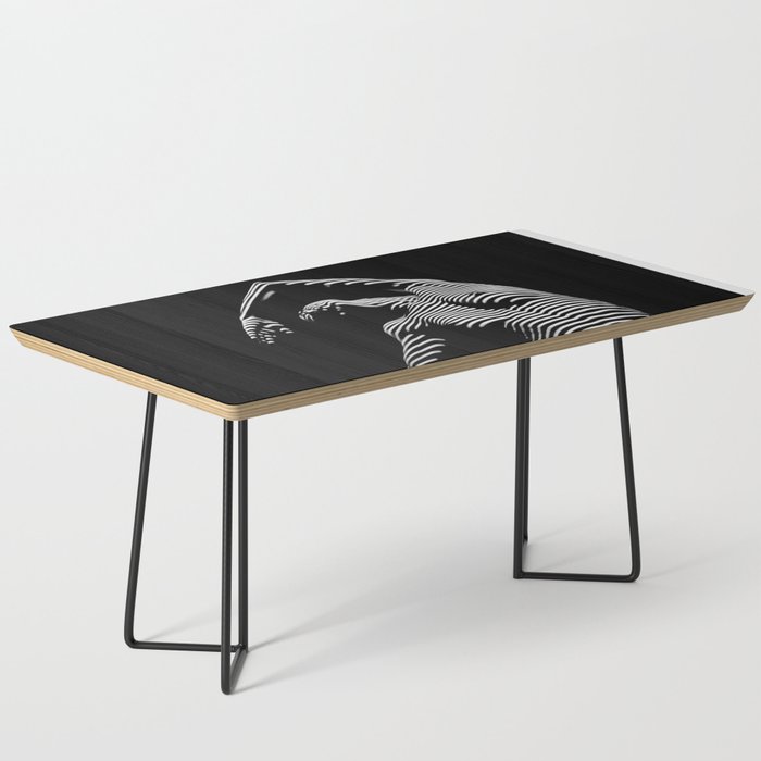 0077s-DJA Abstract Photograph of Seated Woman Striped by Light and Shade Coffee Table Gallery Image 1