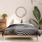0077s-DJA Abstract Photograph of Seated Woman Striped by Light and Shade Comforter Gallery Image 3