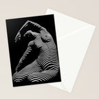 0077s-DJA Abstract Photograph of Seated Woman Striped by Light and Shade Stationery Card Gallery Image 2