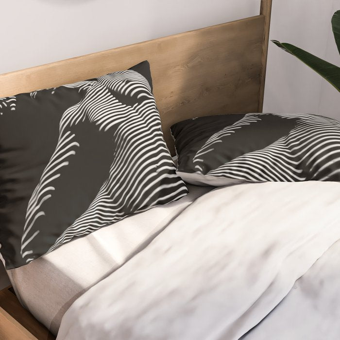 0077s-DJA Abstract Photograph of Seated Woman Striped by Light and Shade Pillow Sham Gallery Image 2