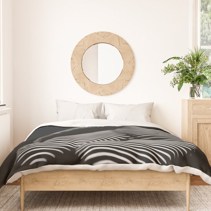 0077s-DJA Abstract Photograph of Seated Woman Striped by Light and Shade Duvet Cover Gallery Image 3