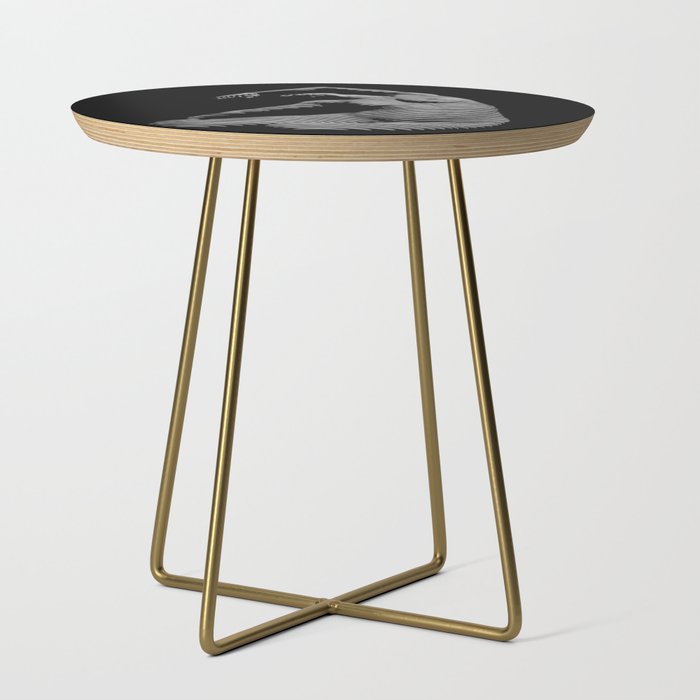 0077s-DJA Abstract Photograph of Seated Woman Striped by Light and Shade Side Table Gallery Image 1