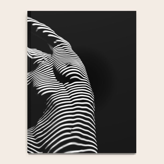 0077s-DJA Abstract Photograph of Seated Woman Striped by Light and Shade Notebook Gallery Image 4