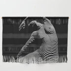0077s-DJA Abstract Photograph of Seated Woman Striped by Light and Shade Wall Hanging Gallery Image 1