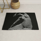 0077s-DJA Abstract Photograph of Seated Woman Striped by Light and Shade Rug Gallery Image 1
