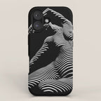 0077s-DJA Abstract Photograph of Seated Woman Striped by Light and Shade iPhone Case Gallery Image 1