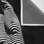 0077s-DJA Abstract Photograph of Seated Woman Striped by Light and Shade Wall Tapestry Gallery Image 3