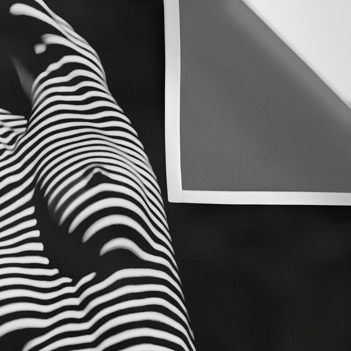 0077s-DJA Abstract Photograph of Seated Woman Striped by Light and Shade Wall Tapestry Gallery Image 3