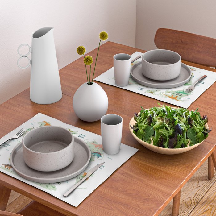 Colorful Dinosaur World Map Placemat Gallery Image 2