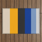 Complementary Blue & Yellow Colorful Geometric Pattern Outdoor Rug Gallery Image 1