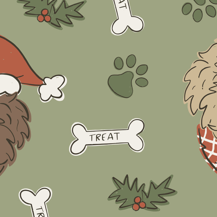 Holiday Doodle Dogs . Tan and Brown Coffee Mug Gallery Image 2