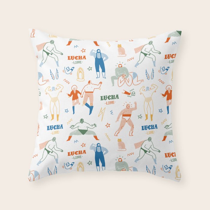 Lucha libre Throw Pillow Gallery Image 1