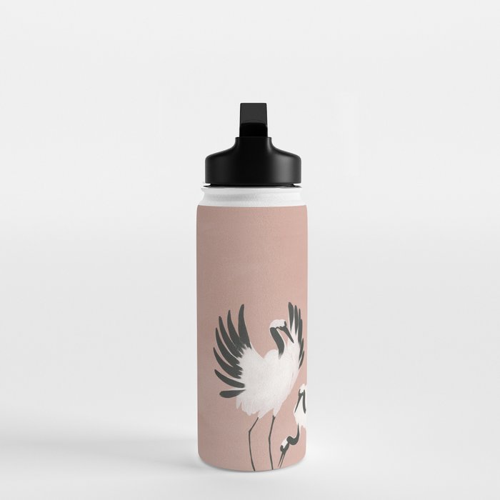 Crane Dance - Mauve Pink Water Bottle Gallery Image 3