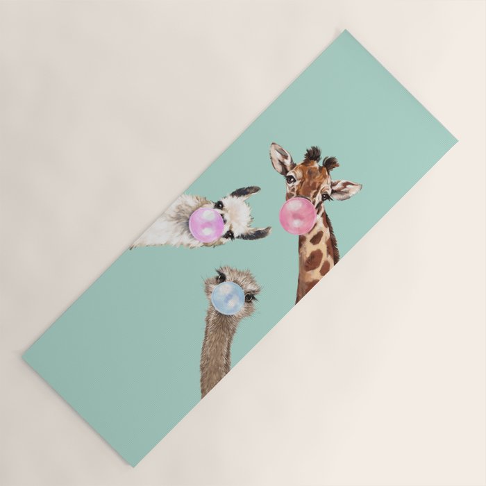 Bubble Gum Gang in Green Yoga Mat Gallery Image 1