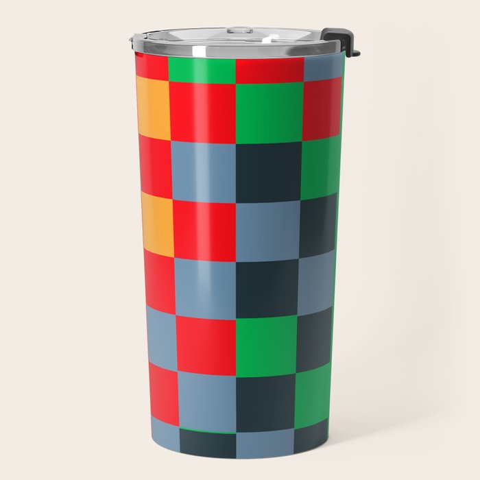 Colorful Checkerboard 2 Travel Mug Gallery Image 2