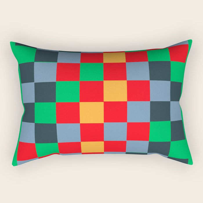 Colorful Checkerboard 2 Rectangular Pillow Gallery Image 2