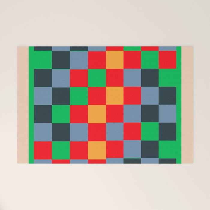 Colorful Checkerboard 2 Welcome Mat Gallery Image 1