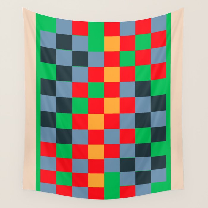Colorful Checkerboard 2 Wall Tapestry Gallery Image 4