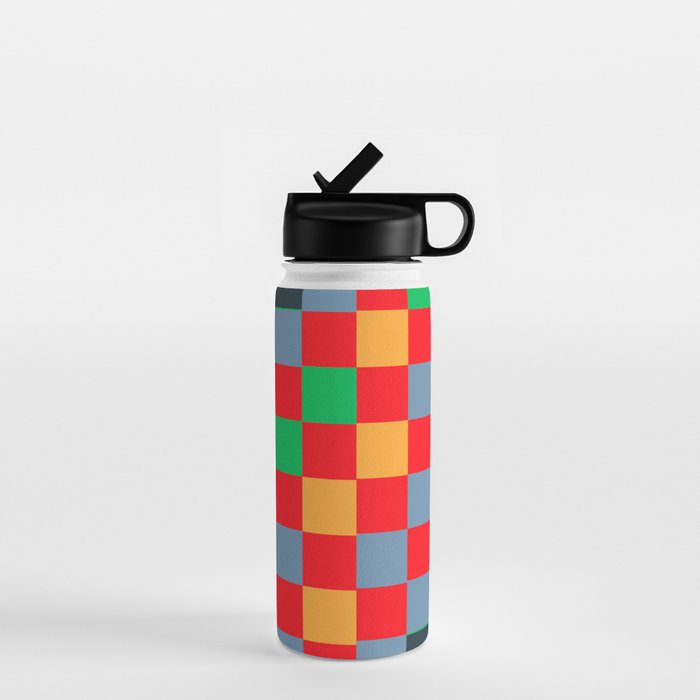 Colorful Checkerboard 2 Water Bottle Gallery Image 1