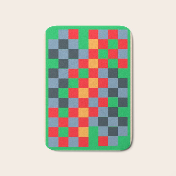 Colorful Checkerboard 2 Bath Mat Gallery Image 1