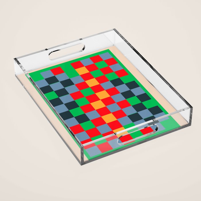 Colorful Checkerboard 2 Acrylic Tray Gallery Image 1