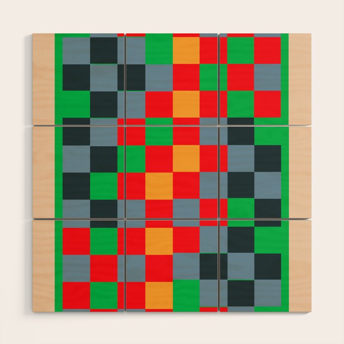 Colorful Checkerboard 2 Wood Wall Art Gallery Image 1