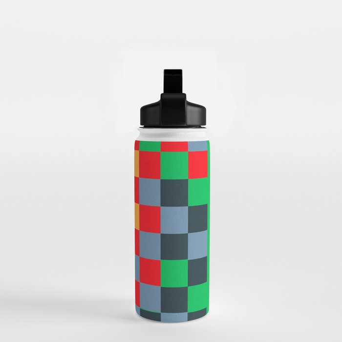 Colorful Checkerboard 2 Water Bottle Gallery Image 2