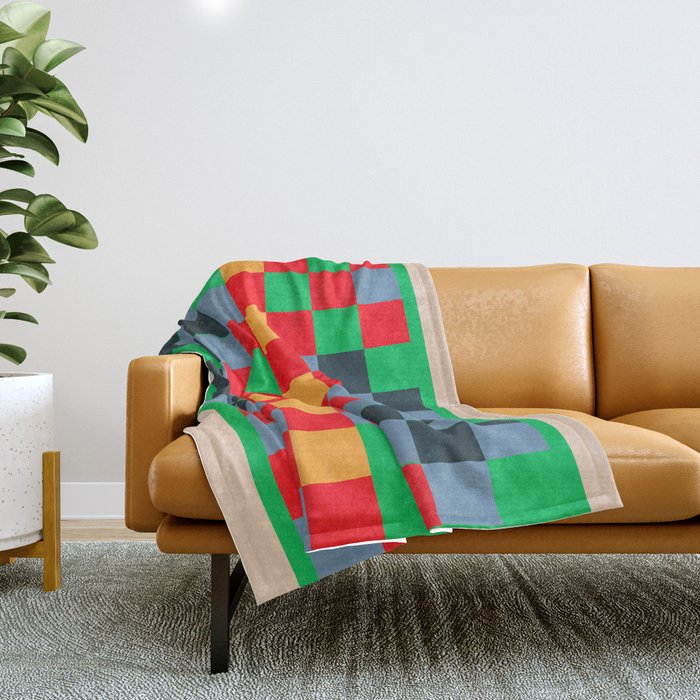 Colorful Checkerboard 2 Throw Blanket Gallery Image 1